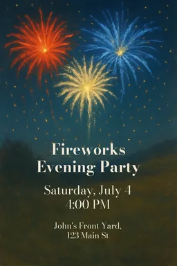 Painterly Fireworks Night