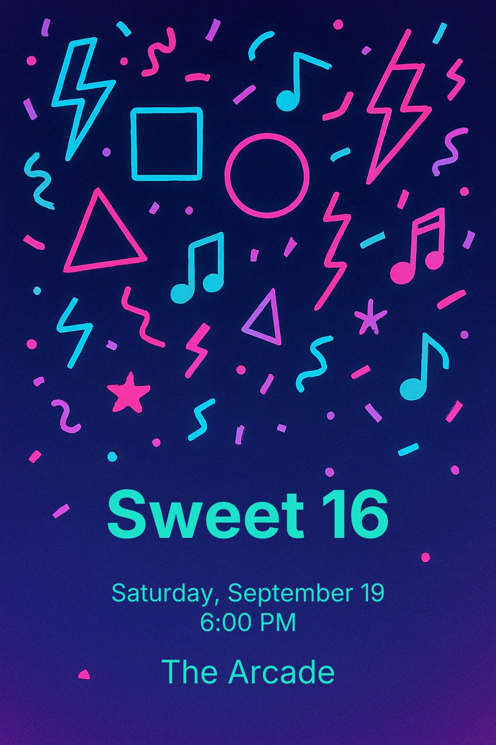 Teen Birthday Neon