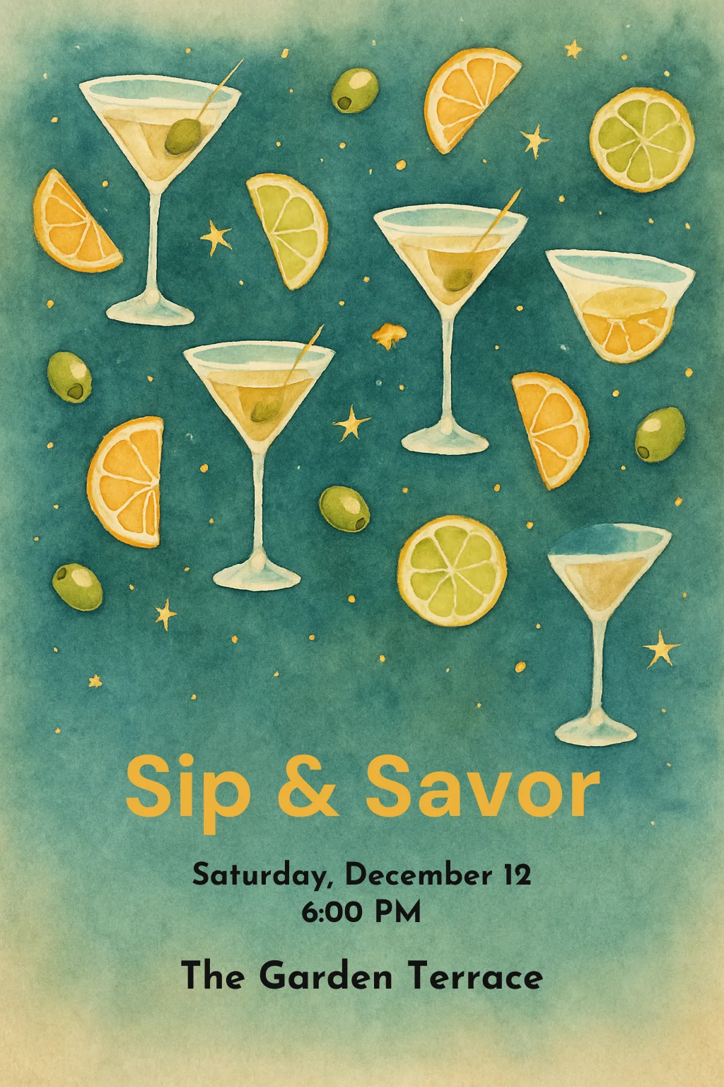 Watercolor Cocktail Party