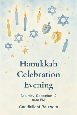 Watercolor Hanukkah