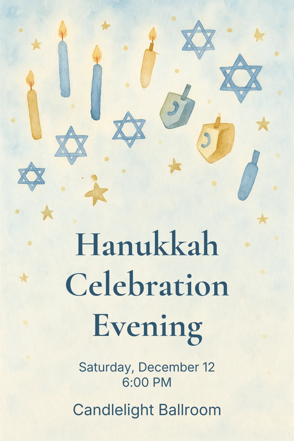Watercolor Hanukkah