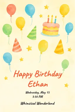Watercolor Kids Birthday